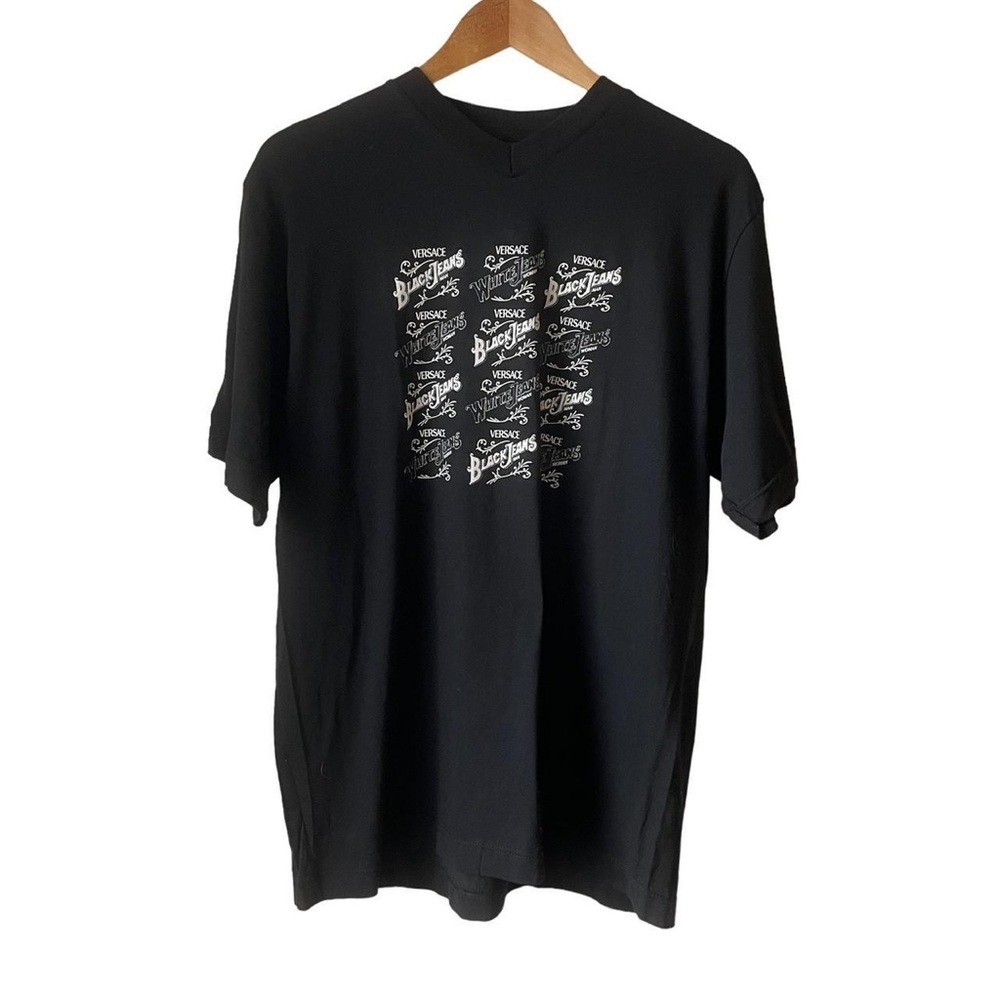 Versace Black Graphic Short Sleeve Tee